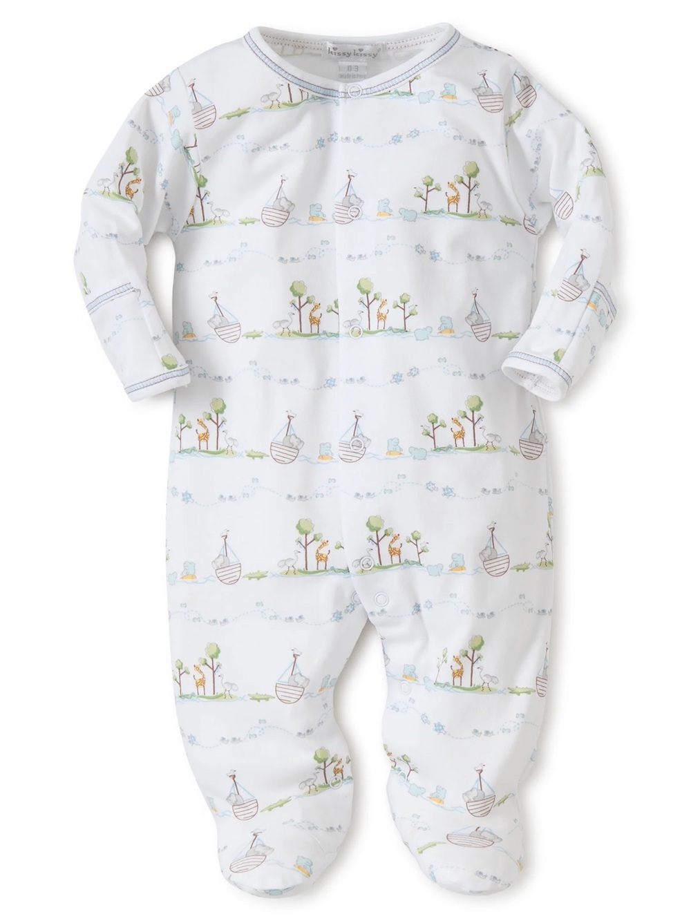Kissy Kissy noah’s ark print footies pima cotton newborn baby boy girl unisex